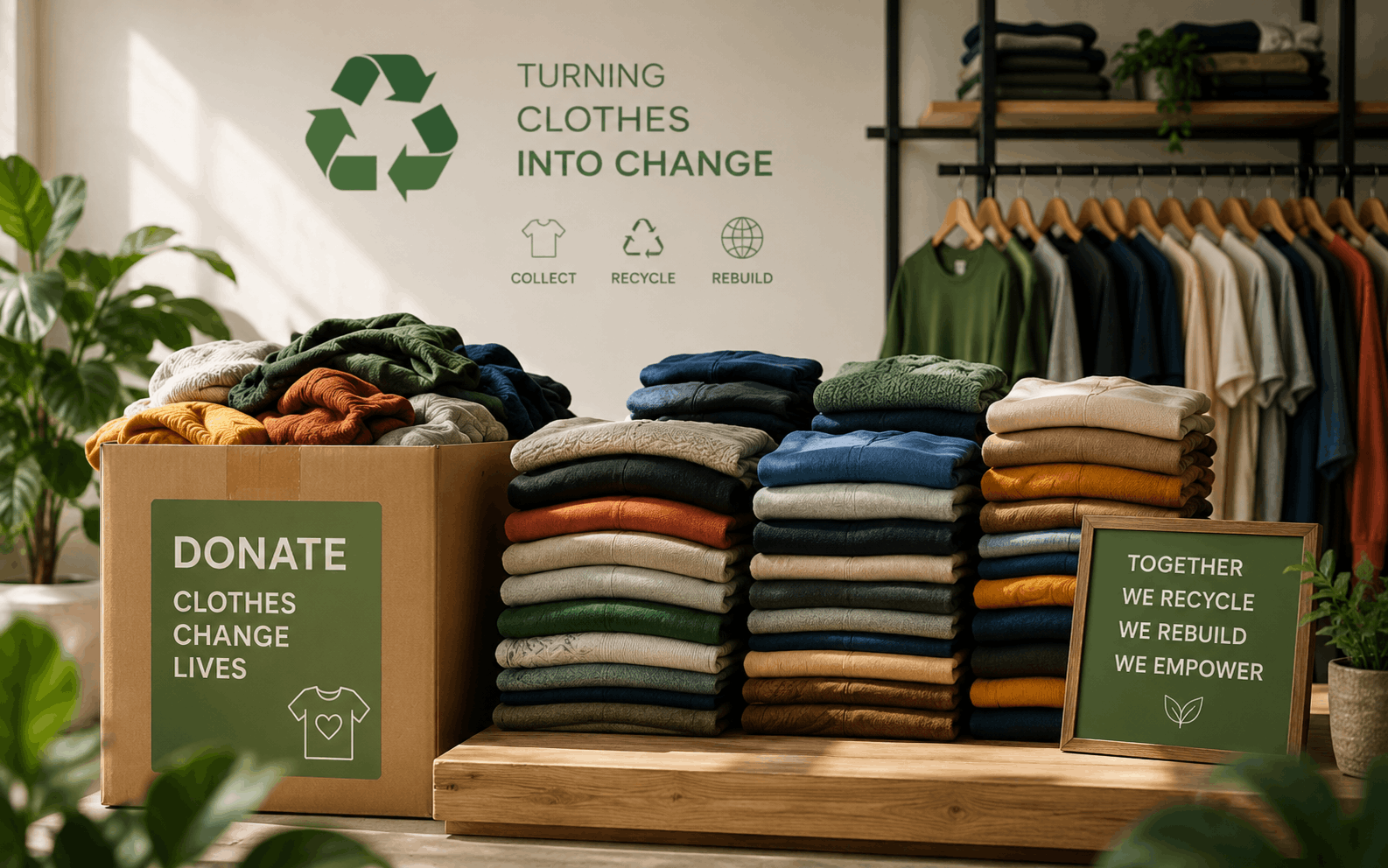 Clothes collected for the कातना to Respun recycling project